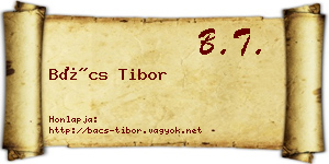Bács Tibor névjegykártya